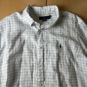 Ralph Lauren White Shirt with Blue Windowpane Check